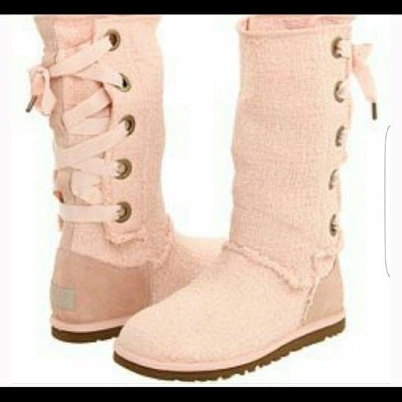 UGG Shoes - Ugg Australia Heirloom Lace Up Pink Boots NWOT Women US 7